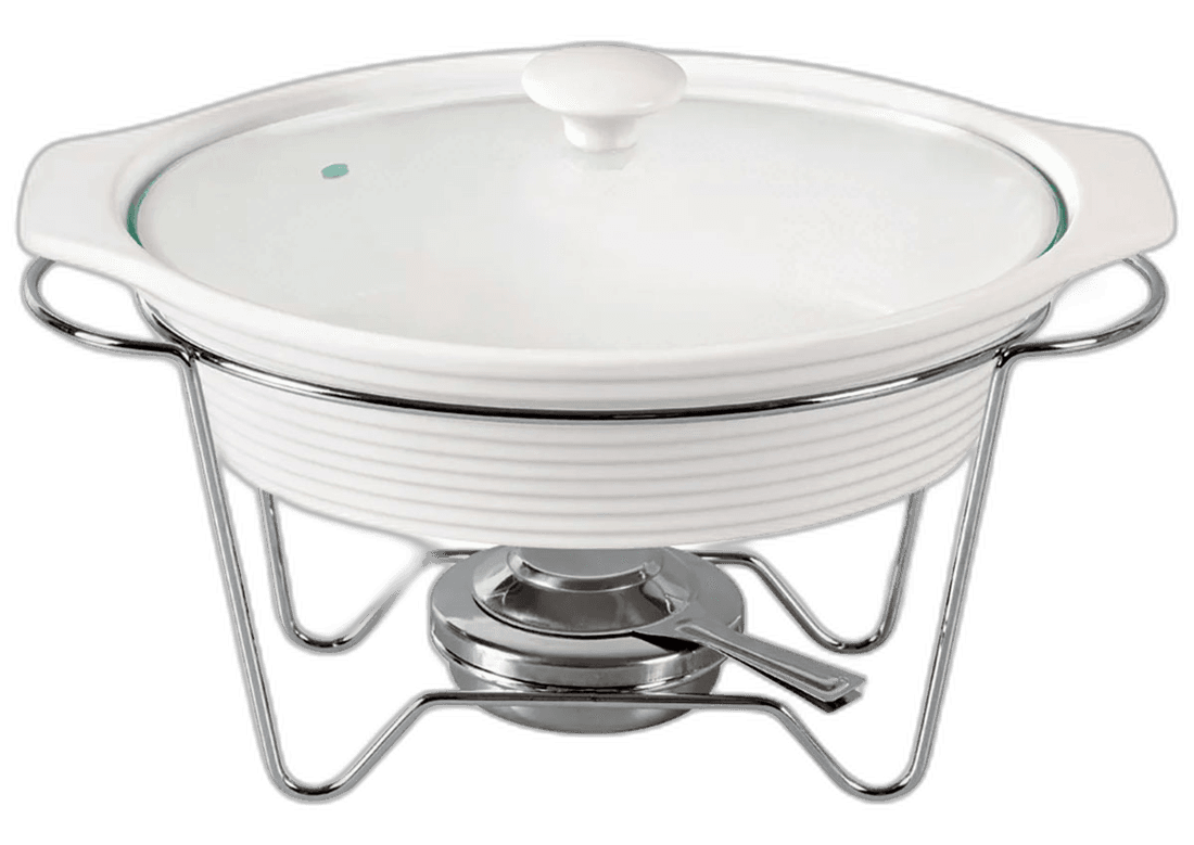Rechaud Oval em Porcelana com Queimador 2,3L